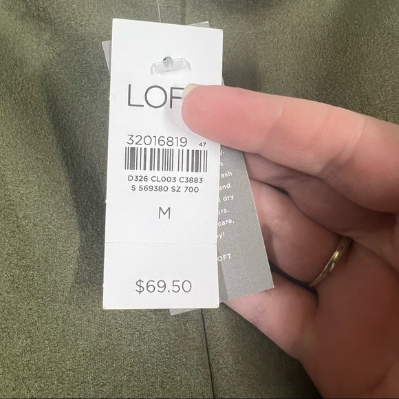 LOFT NWT Faux Suede Ankle Zip Leggings Trousers Olive Green Medium Preppy - Picture 4 of 8